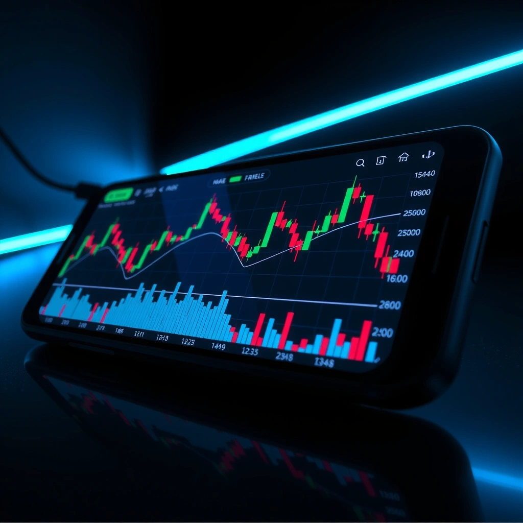 Trading Game Interface with Candlestick Charts